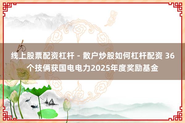 线上股票配资杠杆 - 散户炒股如何杠杆配资 36个技俩获国电电力2025年度奖励基金